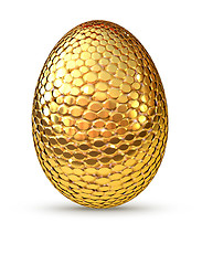 Image showing Golden egg isolated on white background.