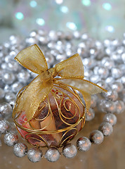 Image showing Christmas Tree Ornament Gold Filigree