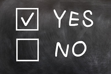 Image showing Check boxes of Yes and No