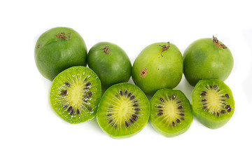 Image showing couple of kiwi berries on white