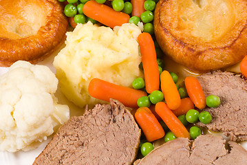 Image showing Traditional English Sunday lunch