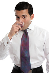 Image showing Man tasting drinking sparkling wine