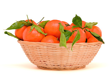 Image showing Basket of mandarins