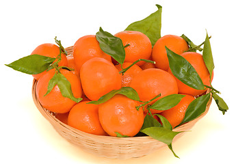 Image showing Basket of mandarins