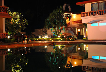 Image showing Hotel Recreation Area at Night