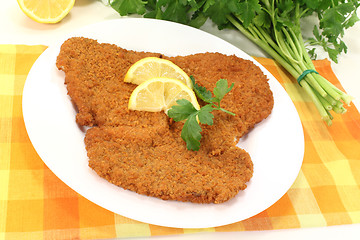 Image showing freshly fried Wiener Schnitzel