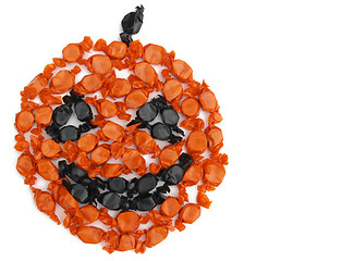 Image showing candy pumpkin face