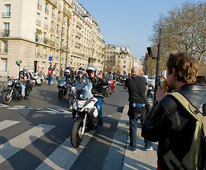 Image showing Bikers' manifestation in Paris