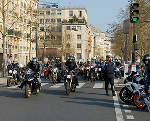 Image showing Bikers' manifestation in Paris