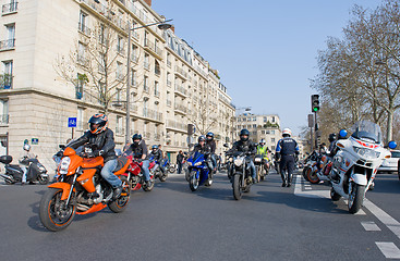 Image showing Bikers' manifestation in Paris