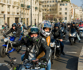 Image showing Bikers' manifestation in Paris