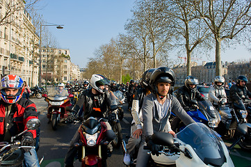 Image showing Bikers' manifestation in Paris