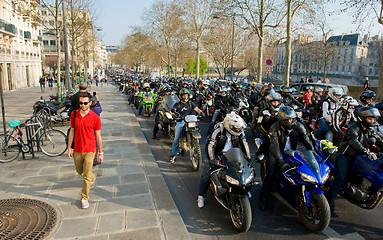 Image showing Bikers' manifestation in Paris