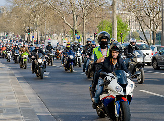 Image showing Bikers' manifestation in Paris