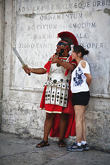 Image showing Tourist and soldier