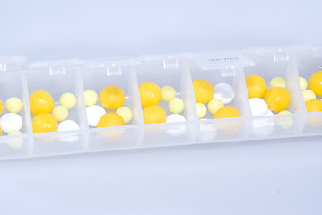 Image showing Vitamins in the box for week