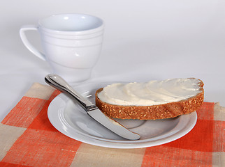 Image showing Appetizing sandwich with butter