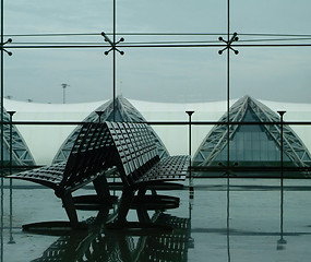 Image showing Seats at an airport terminal