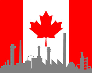 Image showing Industry and flag of Canada