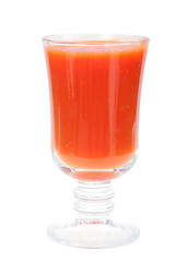Image showing Single glass with red tomato juice