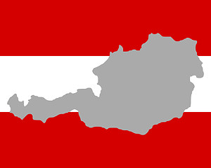 Image showing Map and flag of Austria