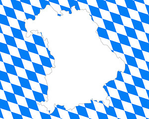 Image showing Map and flag of Bavaria