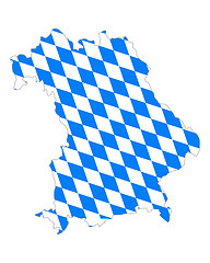 Image showing Map and flag of Bavaria