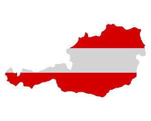 Image showing Map and flag of Austria