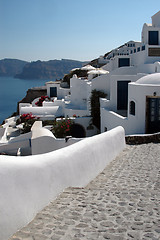 Image showing stairway to hotels santorini