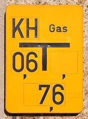 Image showing Gas pipe sign