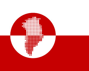 Image showing Map and flag of Greenland