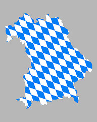 Image showing Map and flag of Bavaria