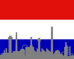 Image showing Industry and flag of the Netherlands
