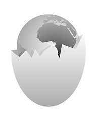 Image showing World in egg shell