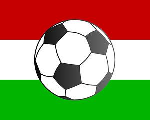 Image showing Flag of Hungary and soccer ball