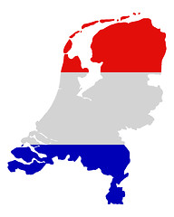 Image showing Map and flag of the Netherlands