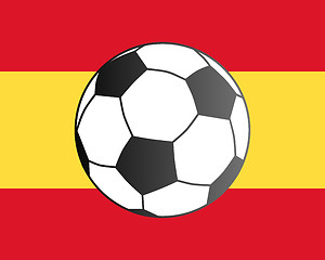 Image showing Flag of Spain and soccer ball