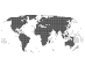 Image showing World map in squares