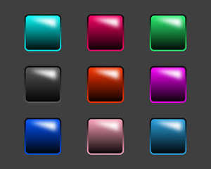 Image showing Glossy buttons fro dark backgrounds