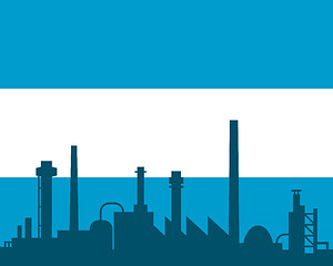 Image showing Industry and flag of Argentina