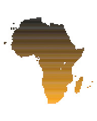 Image showing Map of Africa in broad lines with brown gradient