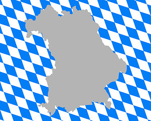 Image showing Map and flag of Bavaria