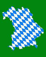 Image showing Map and flag of Bavaria