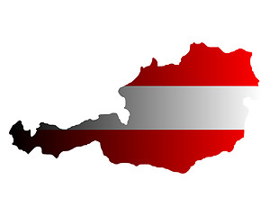 Image showing Map and flag of Austria