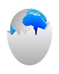 Image showing World in egg shell