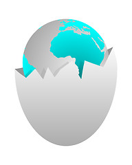 Image showing World in egg shell