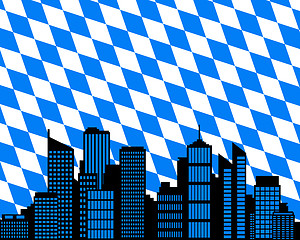 Image showing City and flag of Bavaria