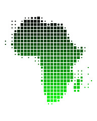 Image showing Map of Africa in squares with green gradient