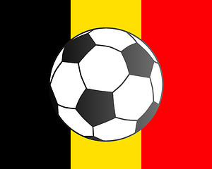 Image showing Flag of Belgium and soccer ball