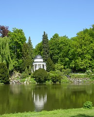 Image showing Ancient pavilion in a magnificent park scenery